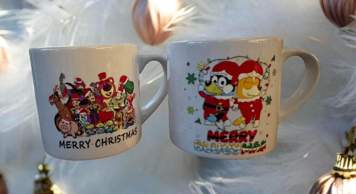 Christmas theme kids ceramic mugs