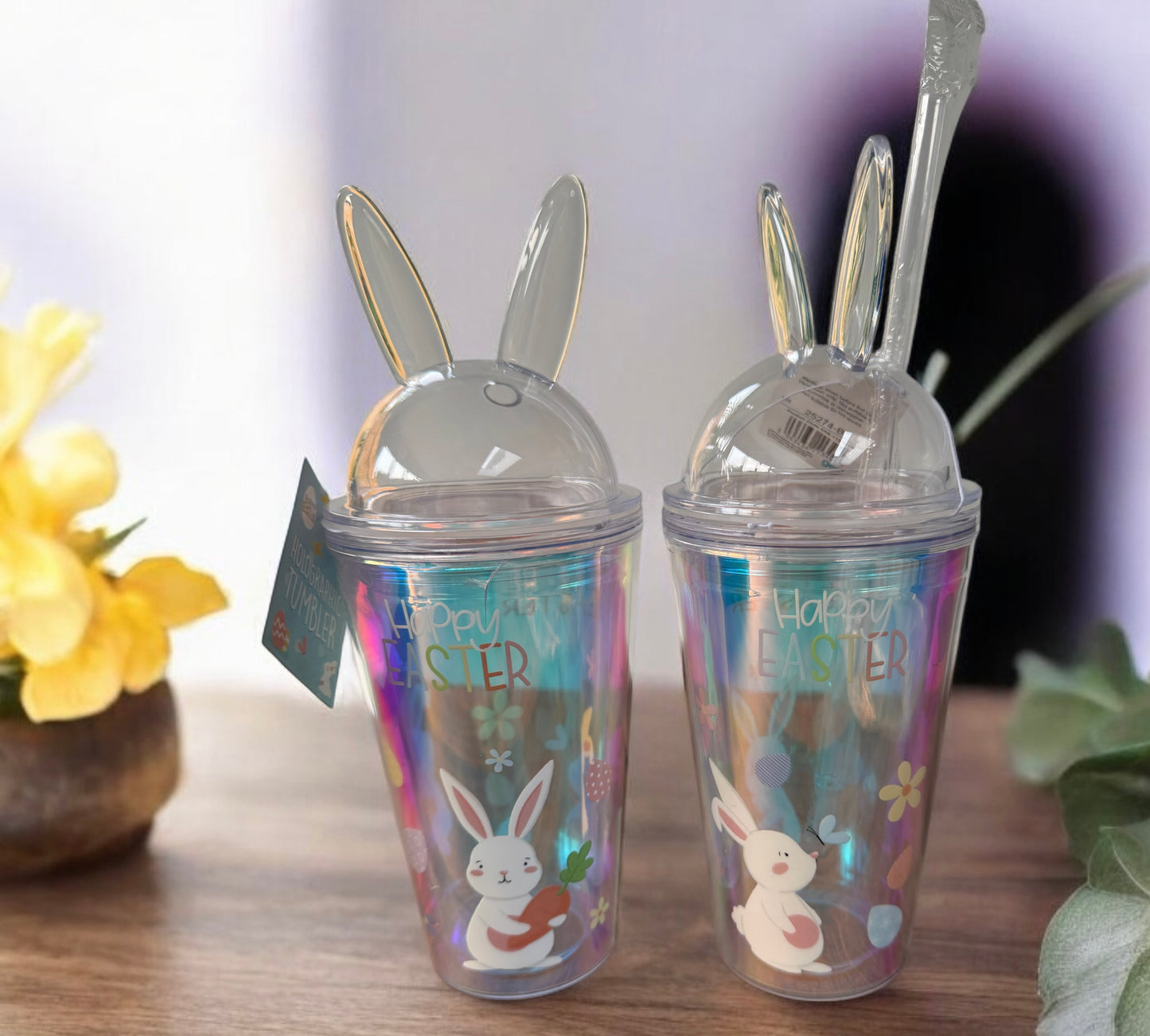 Bunnie Easter Holographic Tumbler