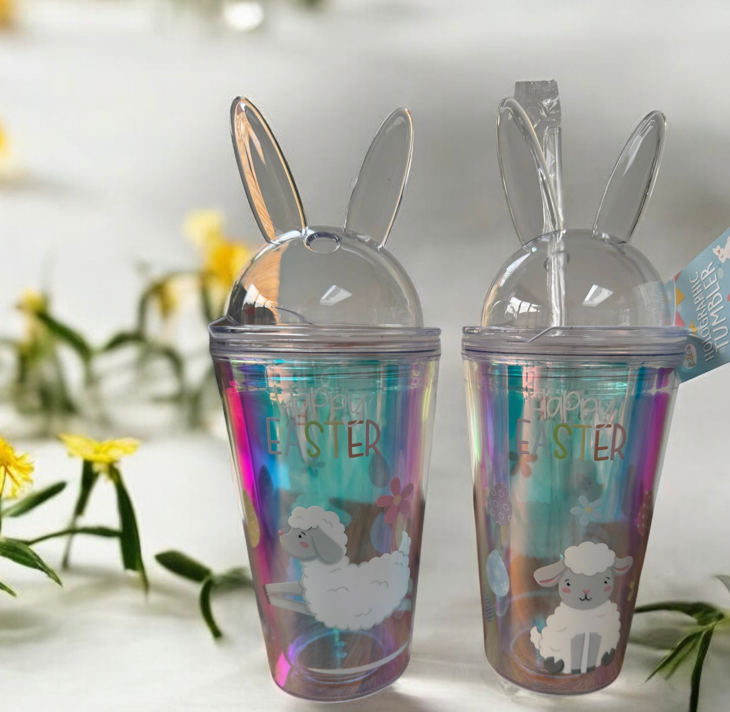 Lamb Easter Holographic Tumbler