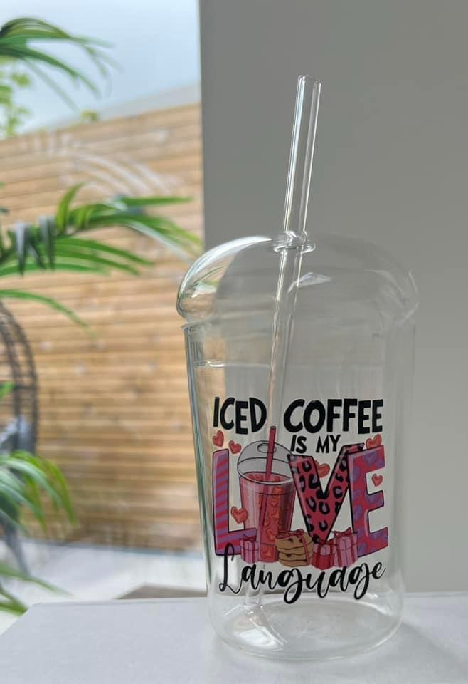 Glass Cup with Dome Lid....Iced Coffee