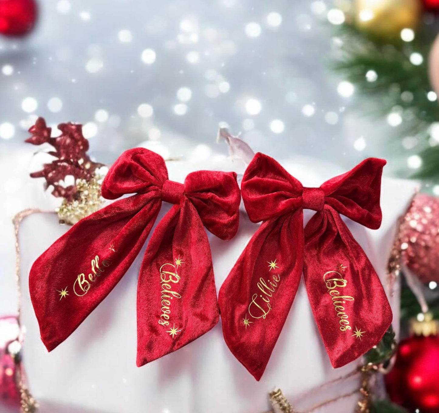 Red Velvet Hair Bow