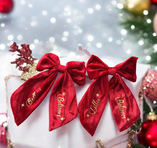 Red Velvet Hair Bow