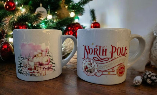 Christmas theme kids ceramic mugs