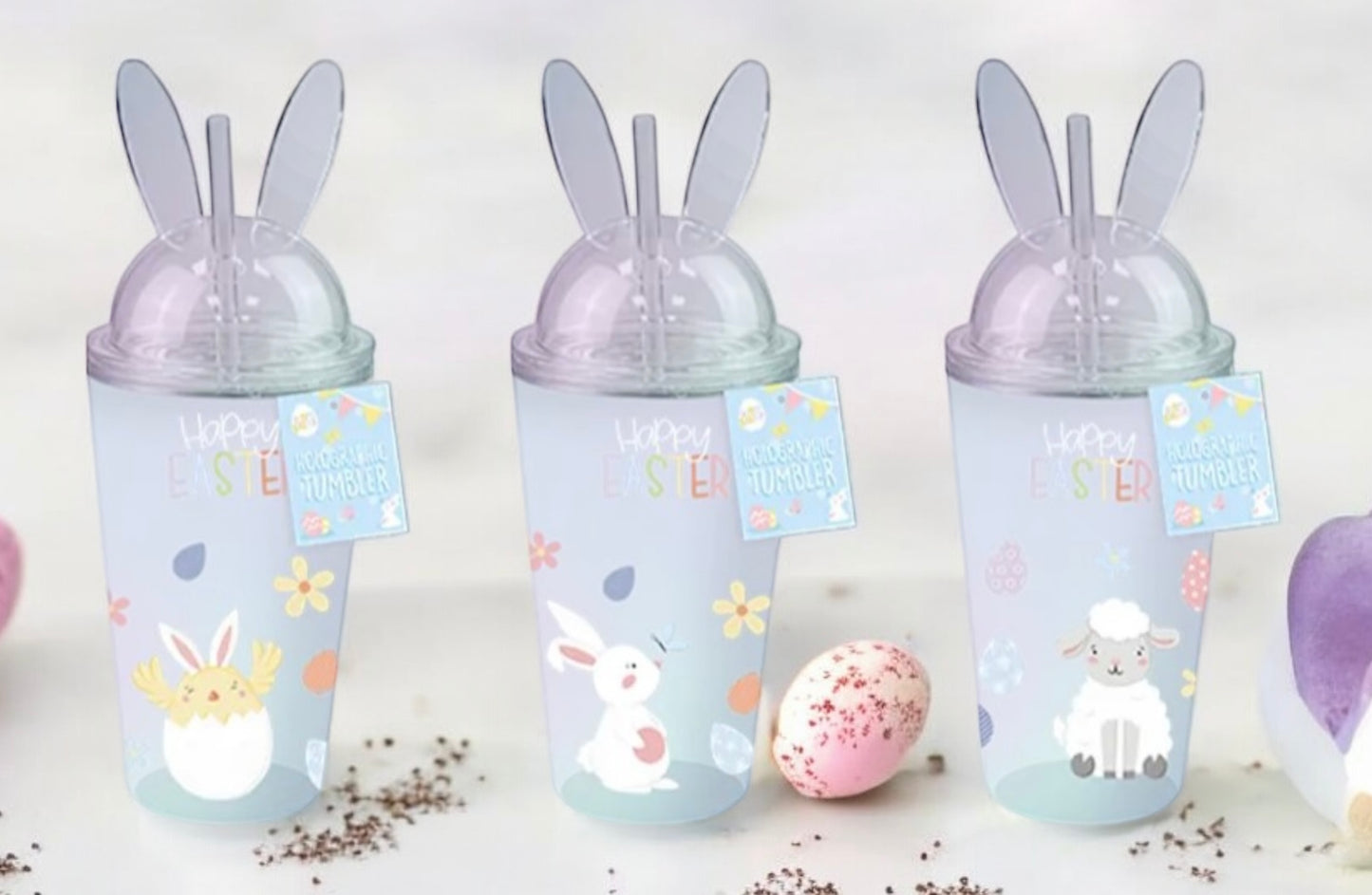 Lamb Easter Holographic Tumbler